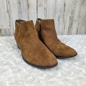 XAPPEAL Stewart Faux Suede Ankle Booties Rustic Brown Size 9